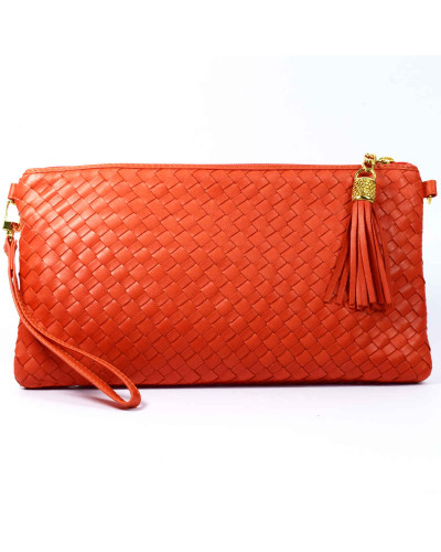 Woven clutch bag with handle item 710